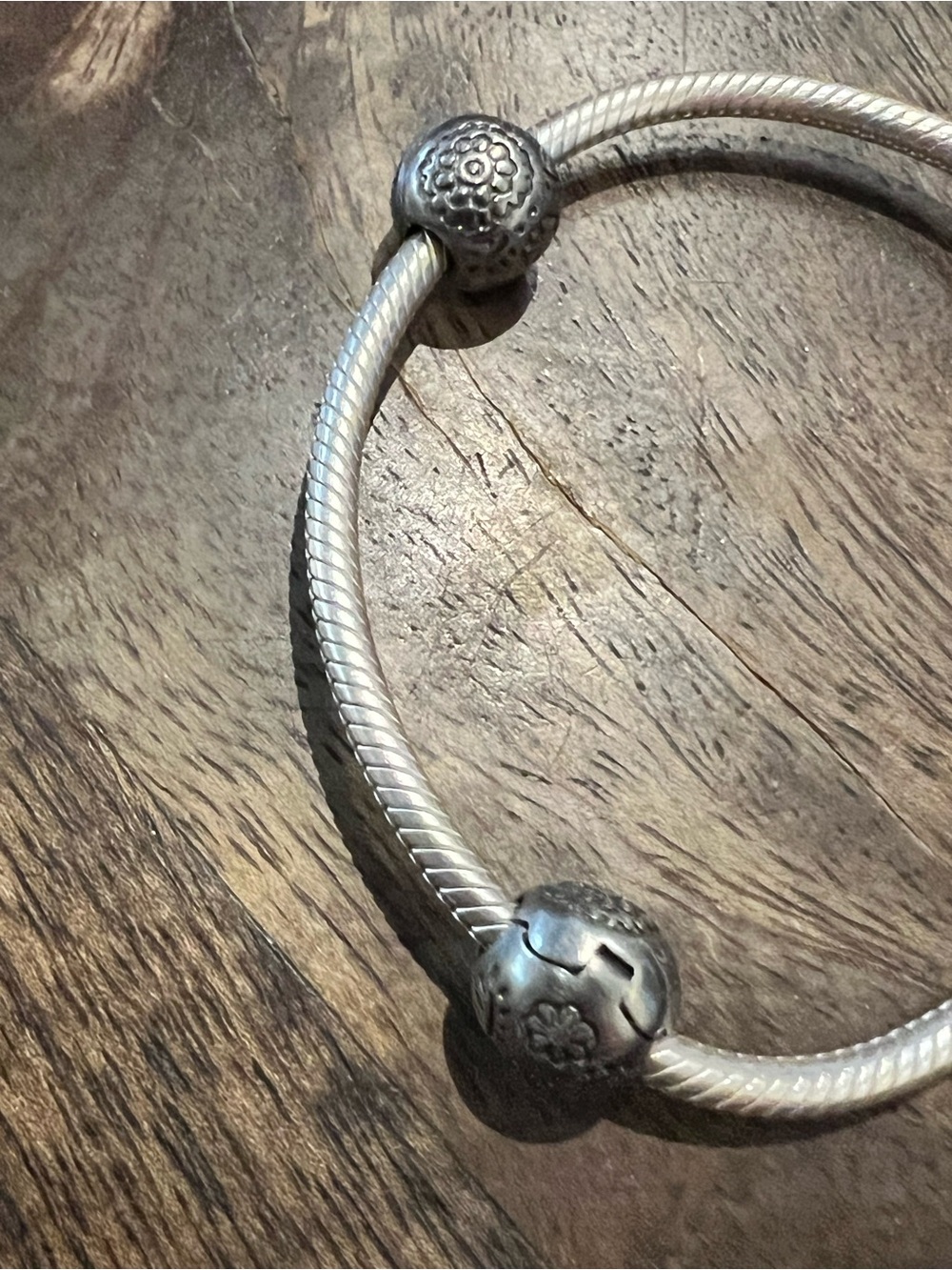 Pandora oxidized Silver Floral Clips (pair)